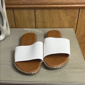 Bonnibel White Slide Sandals